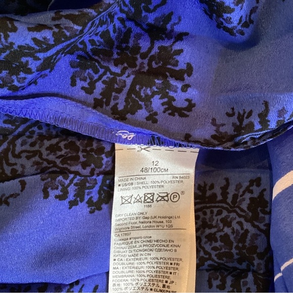 Banana Republic Spaghetti Strap Paisley Pleated Midi Dress Sz 12 - Picture 12 of 12